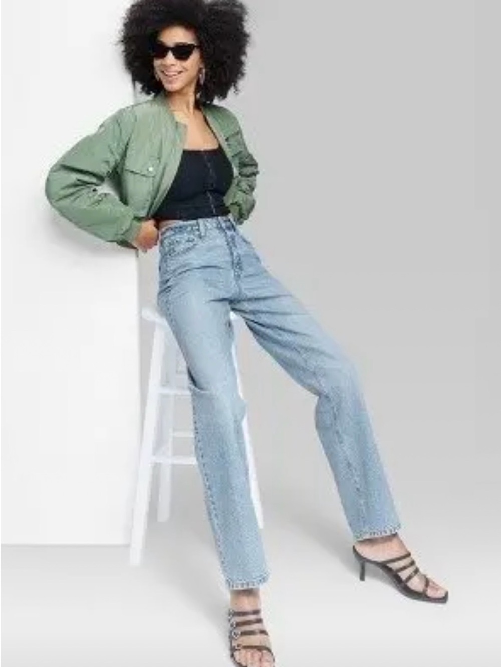 Wild Fable High-Rise Medium Wash Straight Leg Easy Rigid Jeans Size 4 NWT